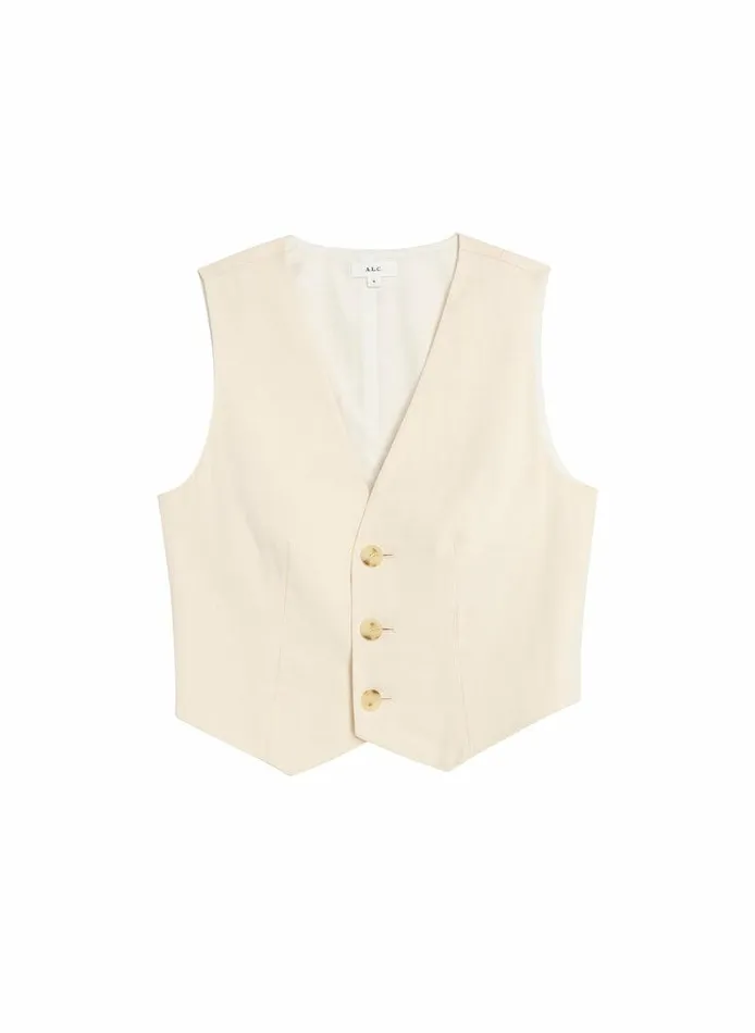 Jackets and Coats Women ALC Maxwell Stretch Linen Vest Bone