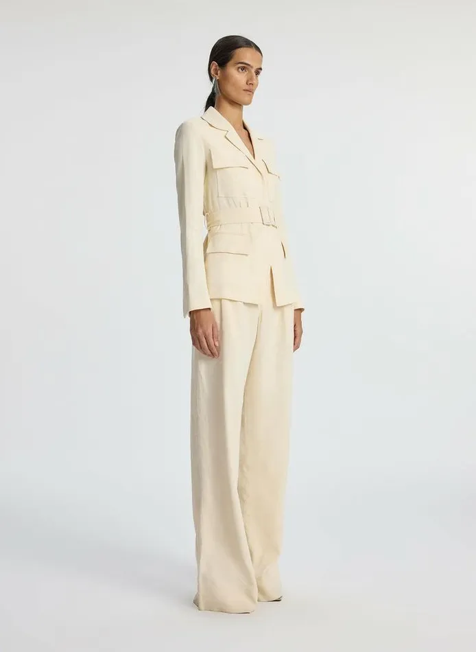 Jackets and Coats Women ALC Savannah Stretch Linen Jacket Bone Jackets and Coats Women ALC Savannah Stretch Linen Jacket Bone
