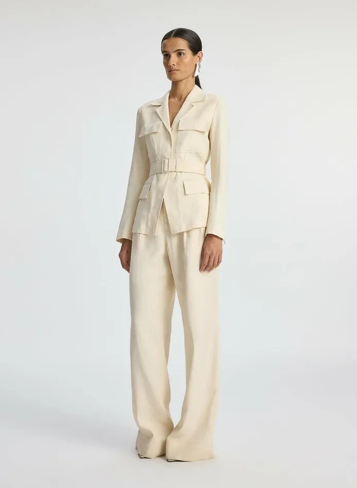 Jackets and Coats Women ALC Savannah Stretch Linen Jacket Bone Jackets and Coats Women ALC Savannah Stretch Linen Jacket Bone