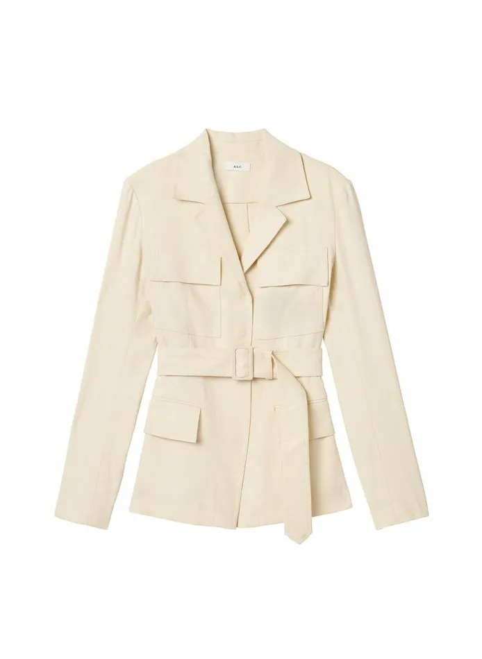 Jackets and Coats Women ALC Savannah Stretch Linen Jacket Bone Jackets and Coats Women ALC Savannah Stretch Linen Jacket Bone