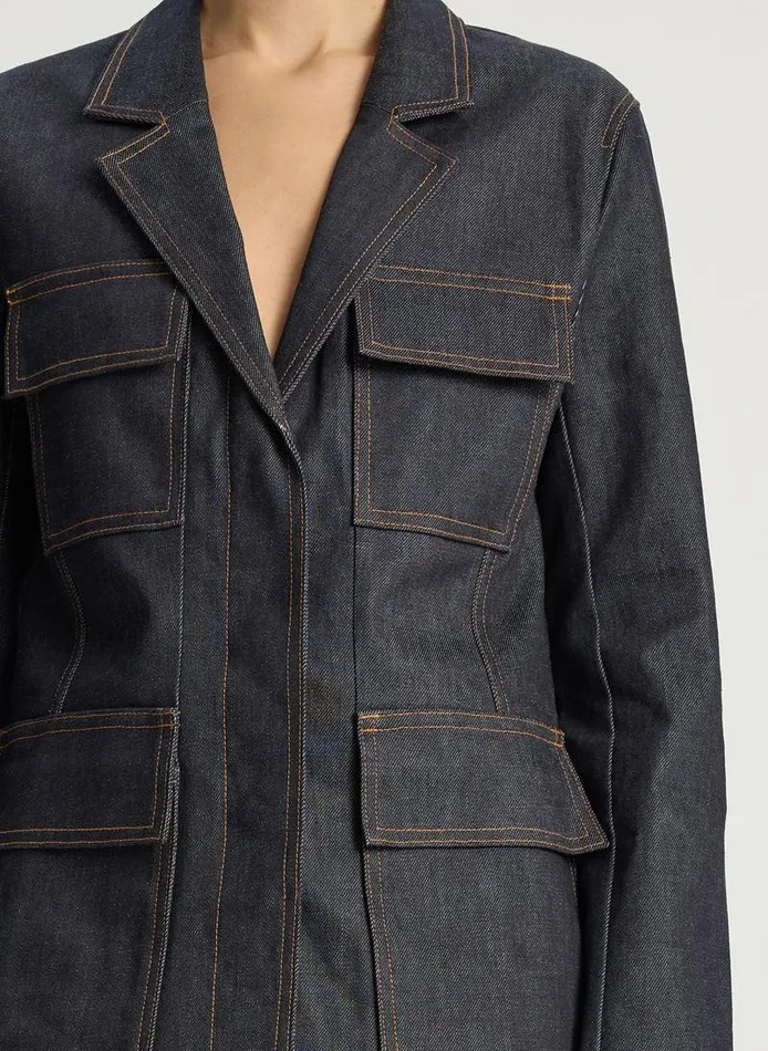 Jackets and Coats Women ALC Stevie Raw Denim Jacket Raw Denim Jackets and Coats Women ALC Stevie Raw Denim Jacket Raw Denim