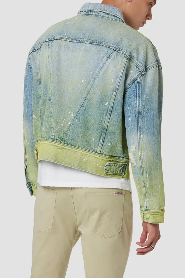 Jackets and Outerwear Men Hudson Jeans Boxy Trucker Jacket Gradient Lime Jackets and Outerwear Men Hudson Jeans Boxy Trucker Jacket Gradient Lime