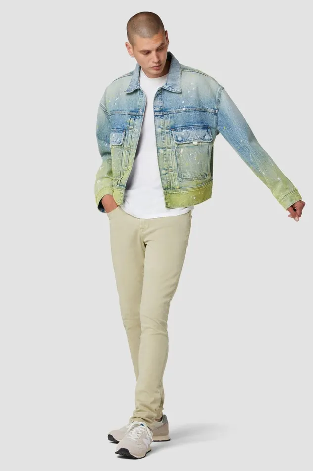 Jackets and Outerwear Men Hudson Jeans Boxy Trucker Jacket Gradient Lime Jackets and Outerwear Men Hudson Jeans Boxy Trucker Jacket Gradient Lime