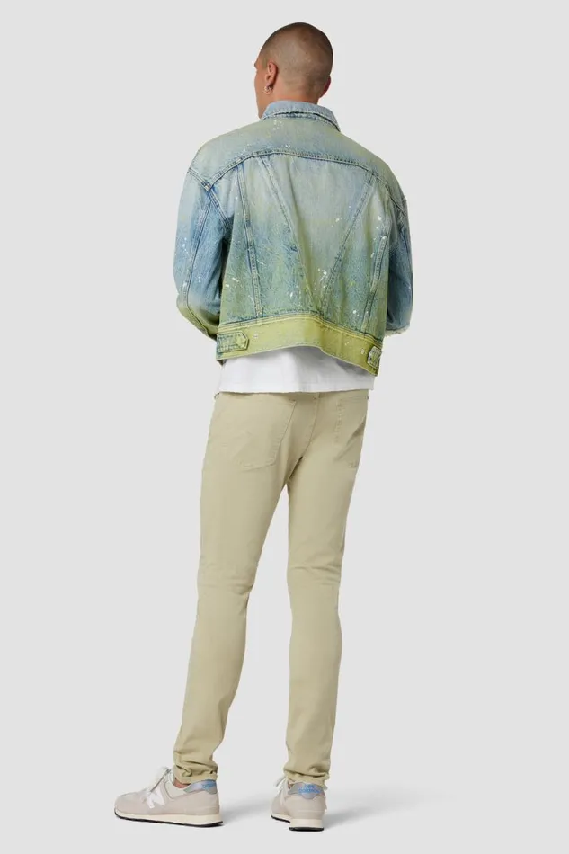 Jackets and Outerwear Men Hudson Jeans Boxy Trucker Jacket Gradient Lime Jackets and Outerwear Men Hudson Jeans Boxy Trucker Jacket Gradient Lime