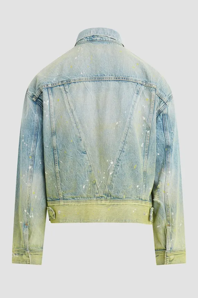 Jackets and Outerwear Men Hudson Jeans Boxy Trucker Jacket Gradient Lime Jackets and Outerwear Men Hudson Jeans Boxy Trucker Jacket Gradient Lime