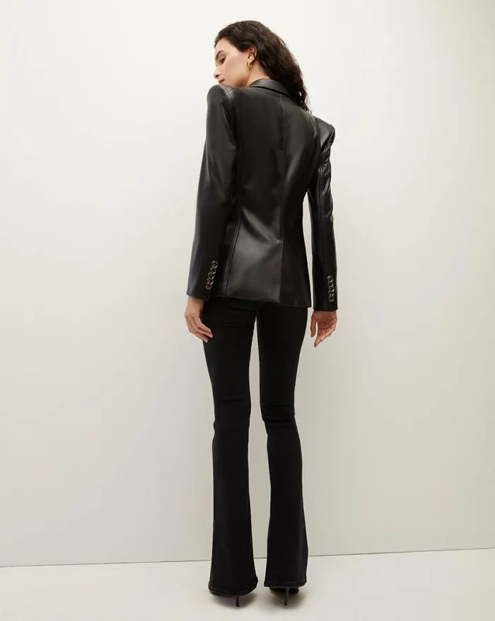 Jackets and Outerwear ShopJackets Veronica Beard Anoki Vegan Leather Dickey Jacket Black