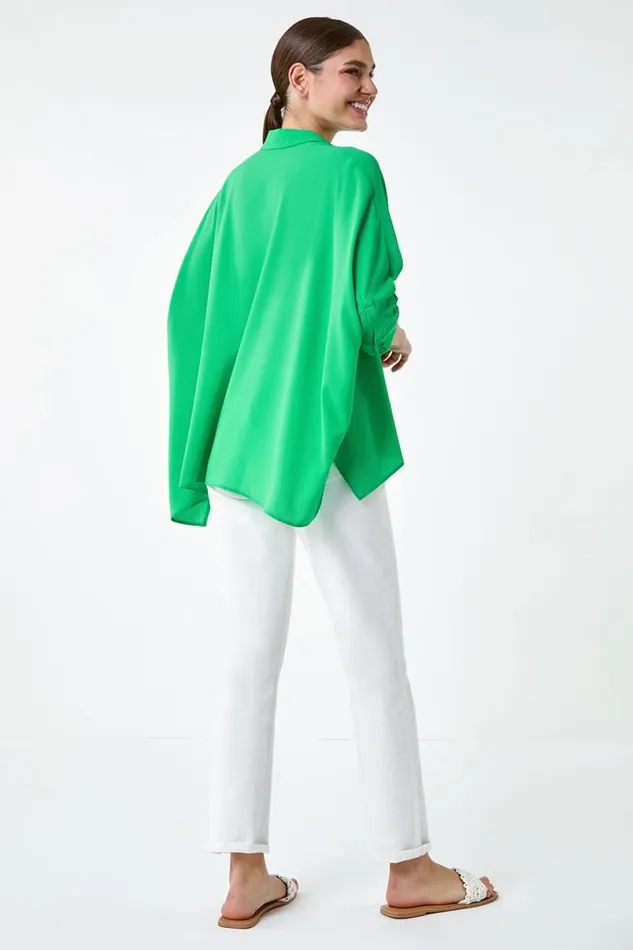 Jade Relaxed Smart Stretch Shirt Women Roman Tops