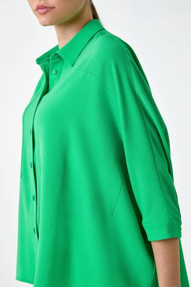 Jade Relaxed Smart Stretch Shirt Women Roman Tops