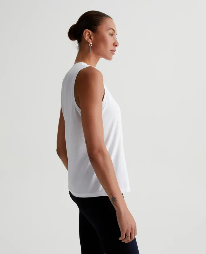 Jagger Muscle Tank True White Women AG Jeans Tees and Tanks