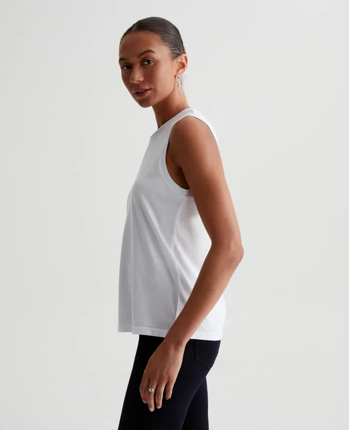 Jagger Muscle Tank True White Women AG Jeans Tees and Tanks Jagger Muscle Tank True White Women AG Jeans Tees and Tanks
