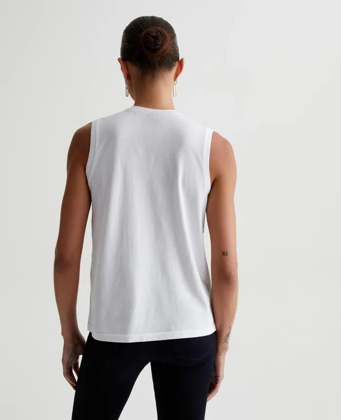 Jagger Muscle Tank True White Women AG Jeans Tees and Tanks Jagger Muscle Tank True White Women AG Jeans Tees and Tanks