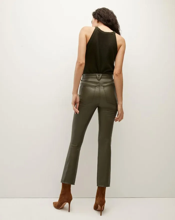 Jeans Shop Veronica Beard Carly Vegan Leather KickFlare Pant Loden