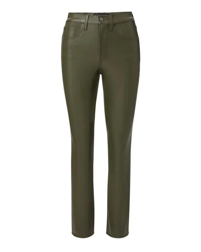 Jeans Shop Veronica Beard Carly Vegan Leather KickFlare Pant Loden