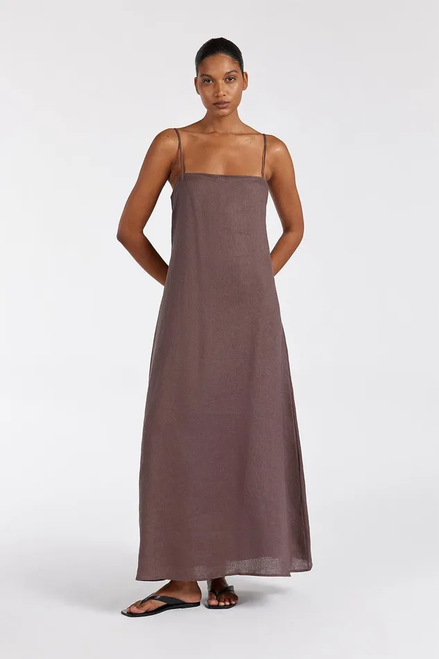 JEM CHOC LINEN MAXI DRESS Women DISSH Maxi Dresses
