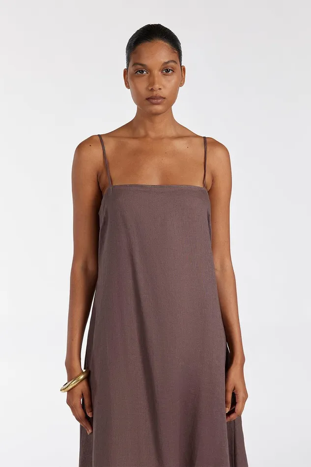 JEM CHOC LINEN MAXI DRESS Women DISSH Maxi Dresses