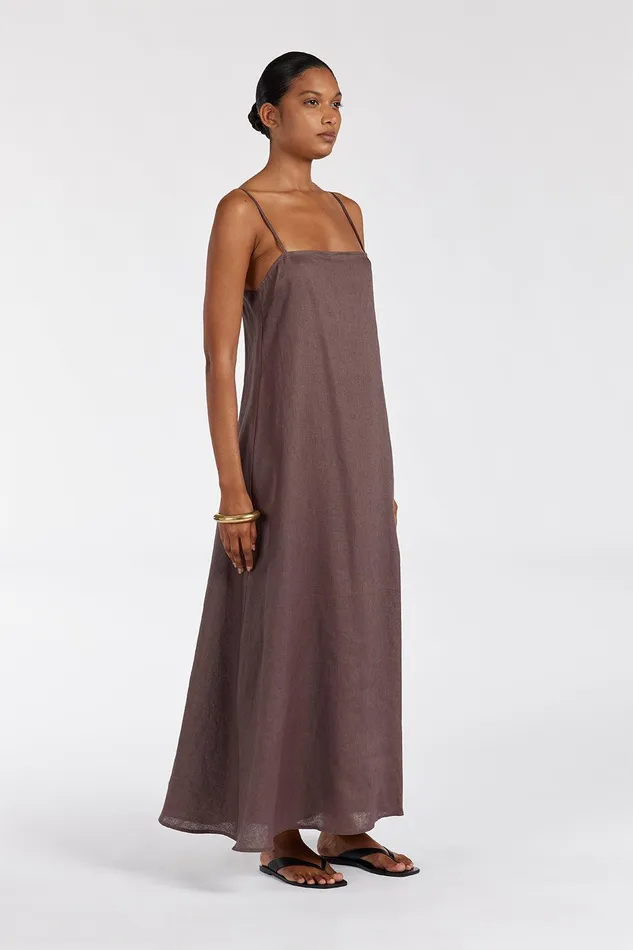 JEM CHOC LINEN MAXI DRESS Women DISSH Maxi Dresses