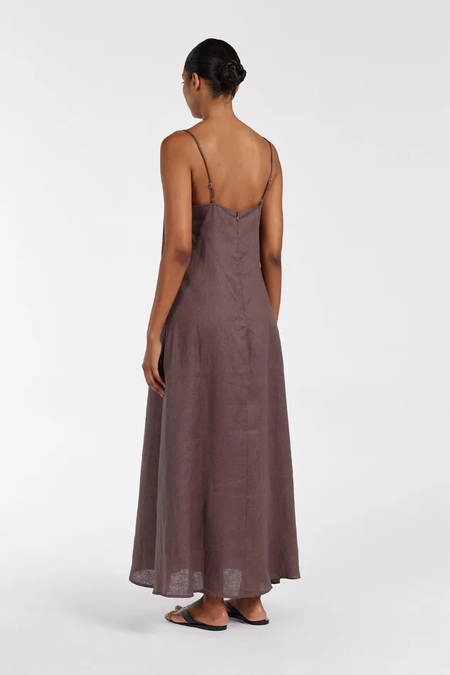 JEM CHOC LINEN MAXI DRESS Women DISSH Maxi Dresses