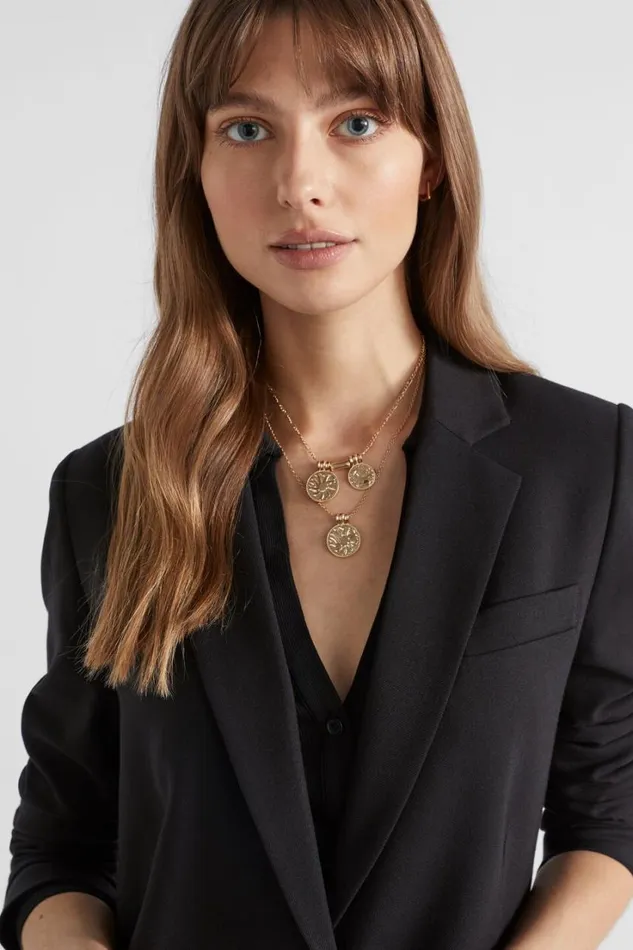 Jewellery Woman Seed Heritage Medallion Layered Necklace Gold