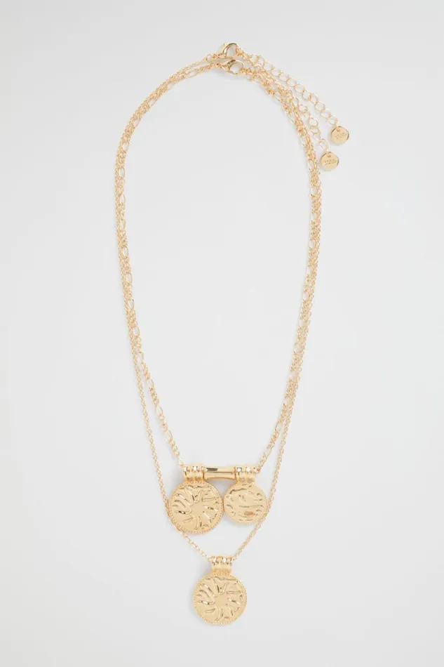 Jewellery Woman Seed Heritage Medallion Layered Necklace Gold