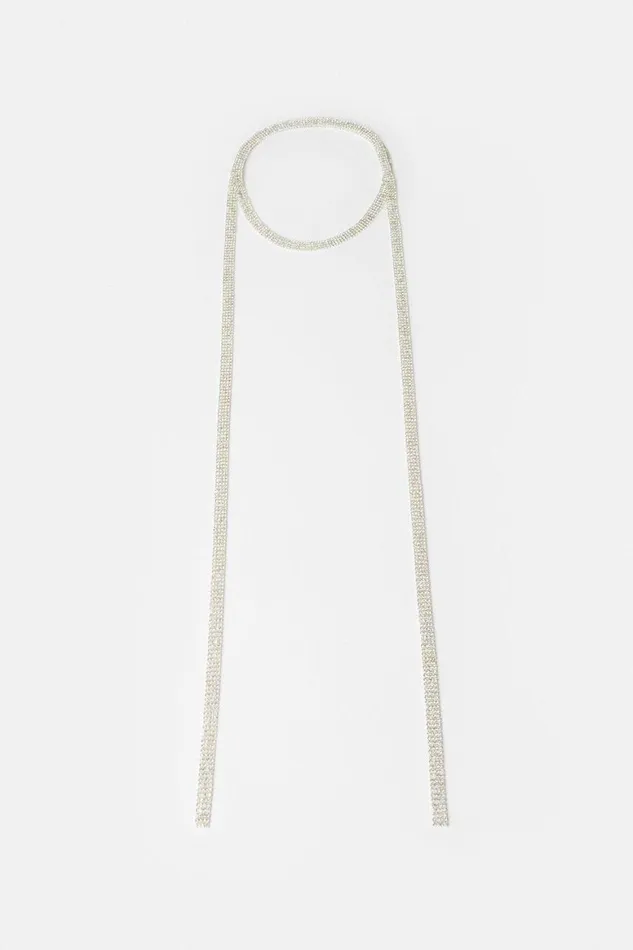 Jewellery Women Karen Millen Diamante Chain Wrap Necklace Silver