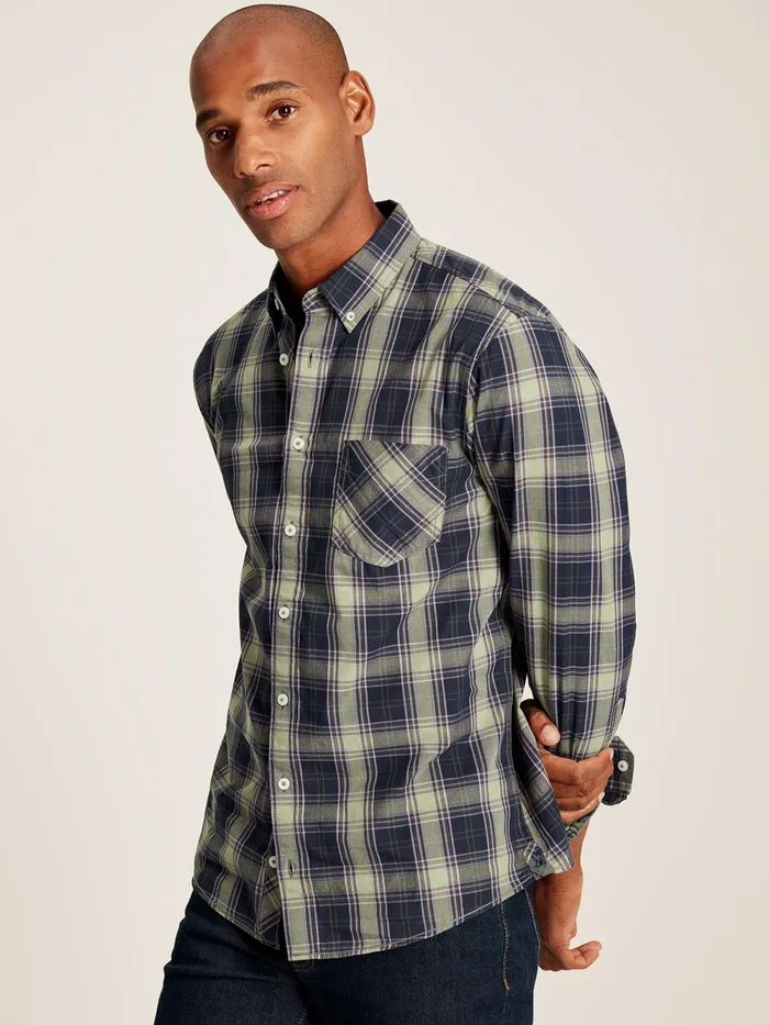 Joules Shirts Green Long Sleeve Cotton Poplin Shirt 8211 Men