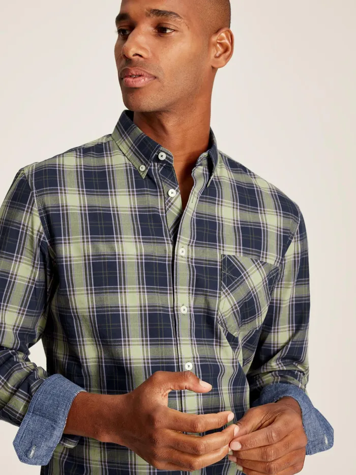 Joules Shirts Green Long Sleeve Cotton Poplin Shirt 8211 Men