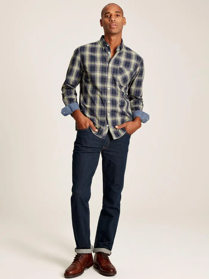 Joules Shirts Green Long Sleeve Cotton Poplin Shirt 8211 Men