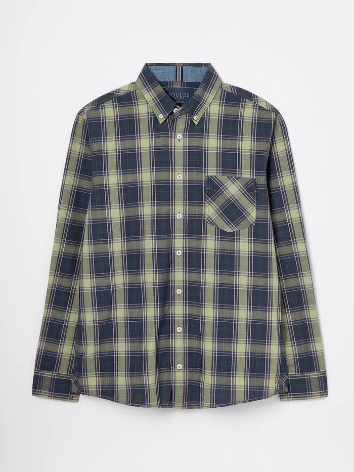 Joules Shirts Green Long Sleeve Cotton Poplin Shirt 8211 Men