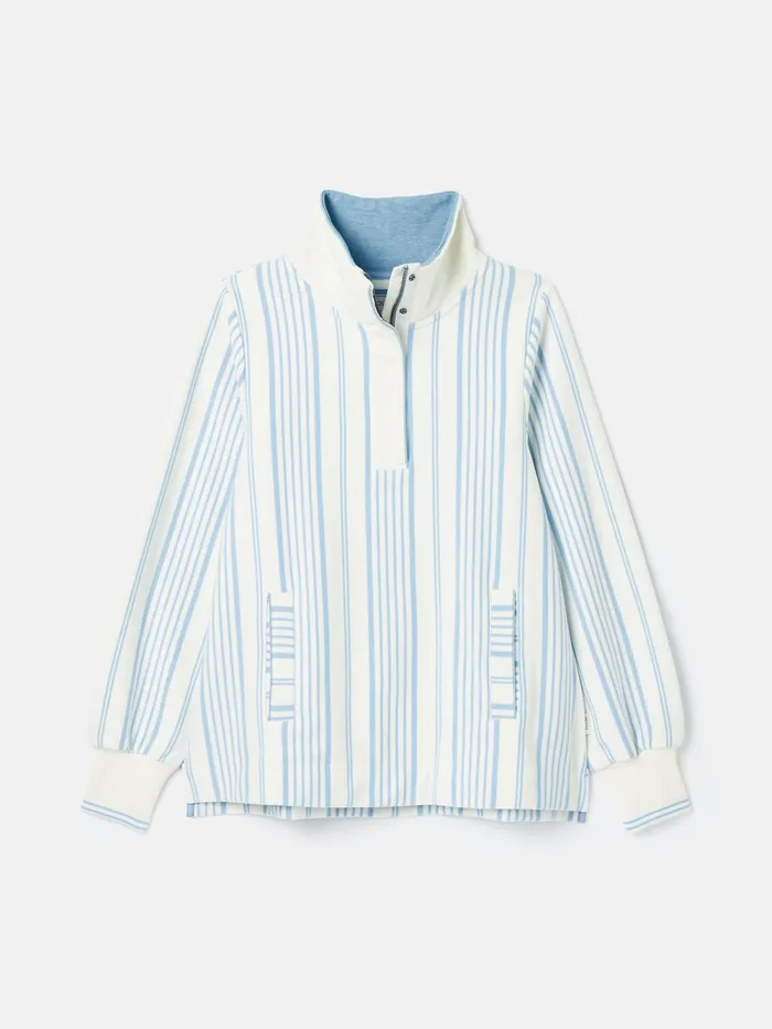 Joules Sweatshirts and Hoodies BlueWhite Quarter Zip Funnel Neck Sweatshirt 8211 Women