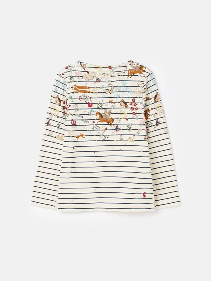 Joules Tops and Tshirts Cream Striped Cotton Long Sleeve Top 8211 Girls