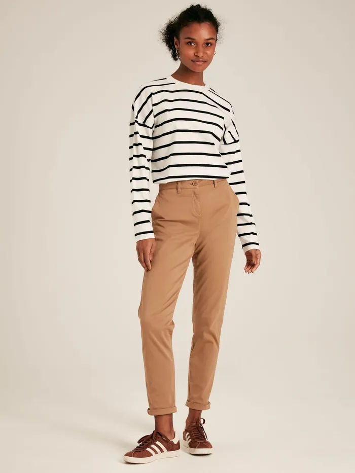 Joules Tops BlackCream Long Sleeve Dropped Shoulder Top 8211 Women