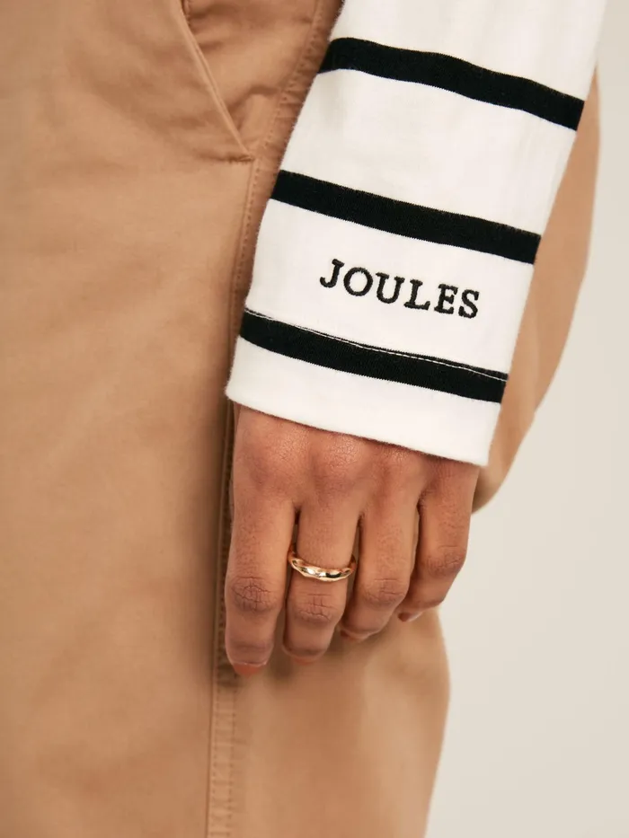 Joules Tops BlackCream Long Sleeve Dropped Shoulder Top 8211 Women