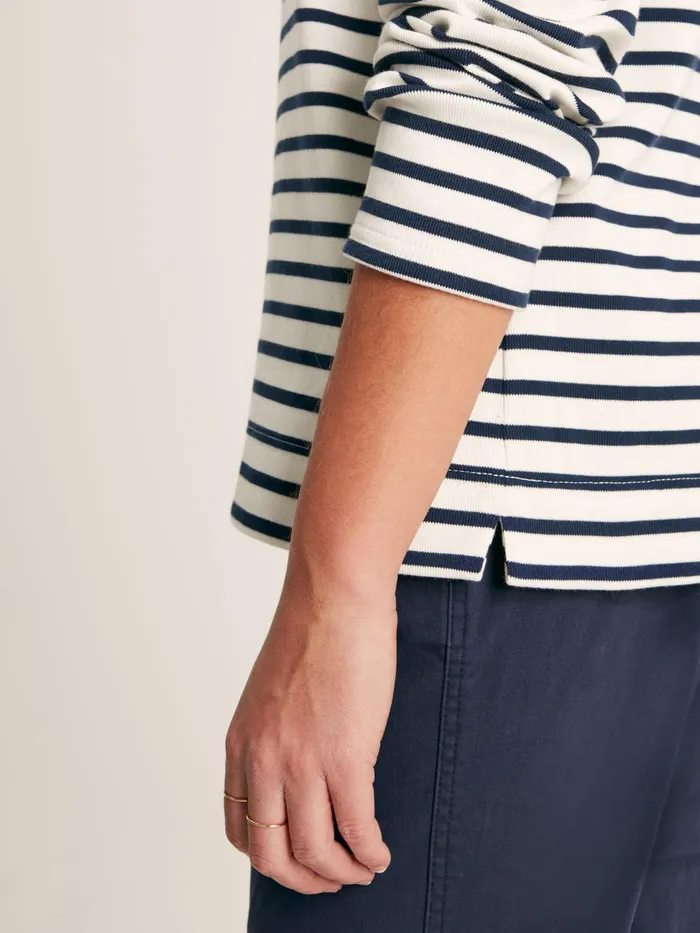 Joules Tops CreamNavy Striped Boat Neck Breton Top 8211 Women