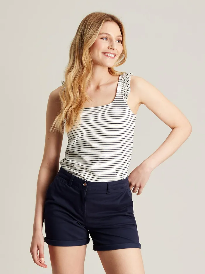 Joules Tops Cream Striped Frilled Vest 8211 Women