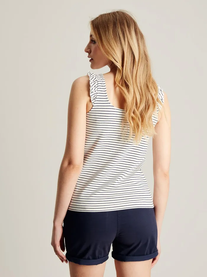 Joules Tops Cream Striped Frilled Vest 8211 Women
