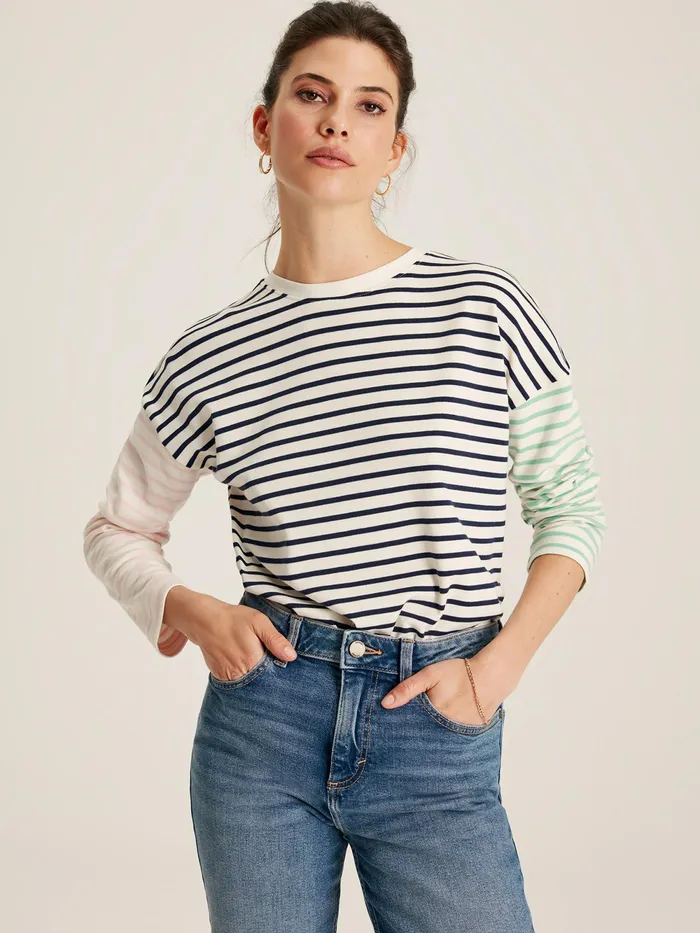 Joules Tops Navy Blue Drop Shoulder Long Sleeve Top 8211 Women