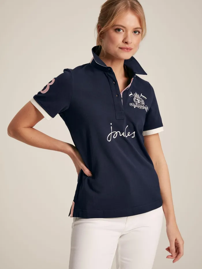 Joules Tops Navy Short Sleeve Polo Shirt 8211 Women