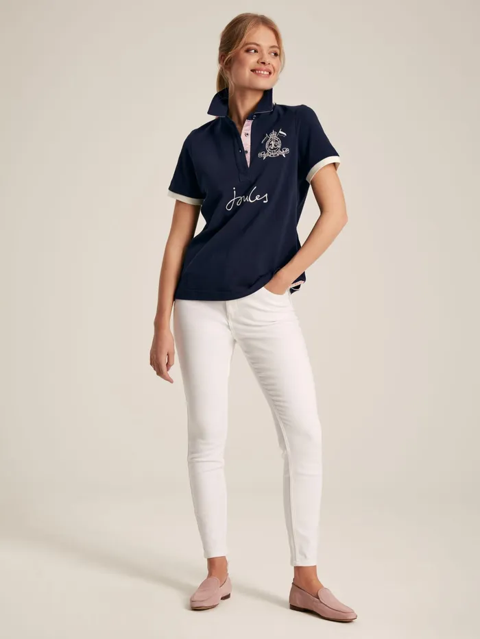 Joules Tops Navy Short Sleeve Polo Shirt 8211 Women