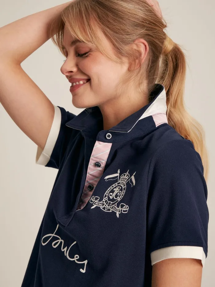 Joules Tops Navy Short Sleeve Polo Shirt 8211 Women