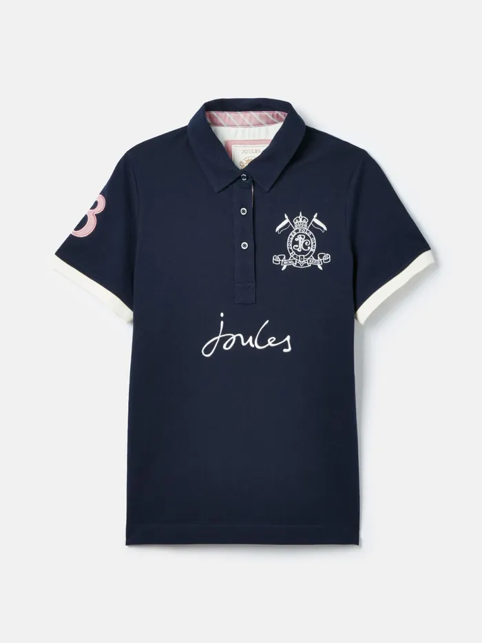 Joules Tops Navy Short Sleeve Polo Shirt 8211 Women