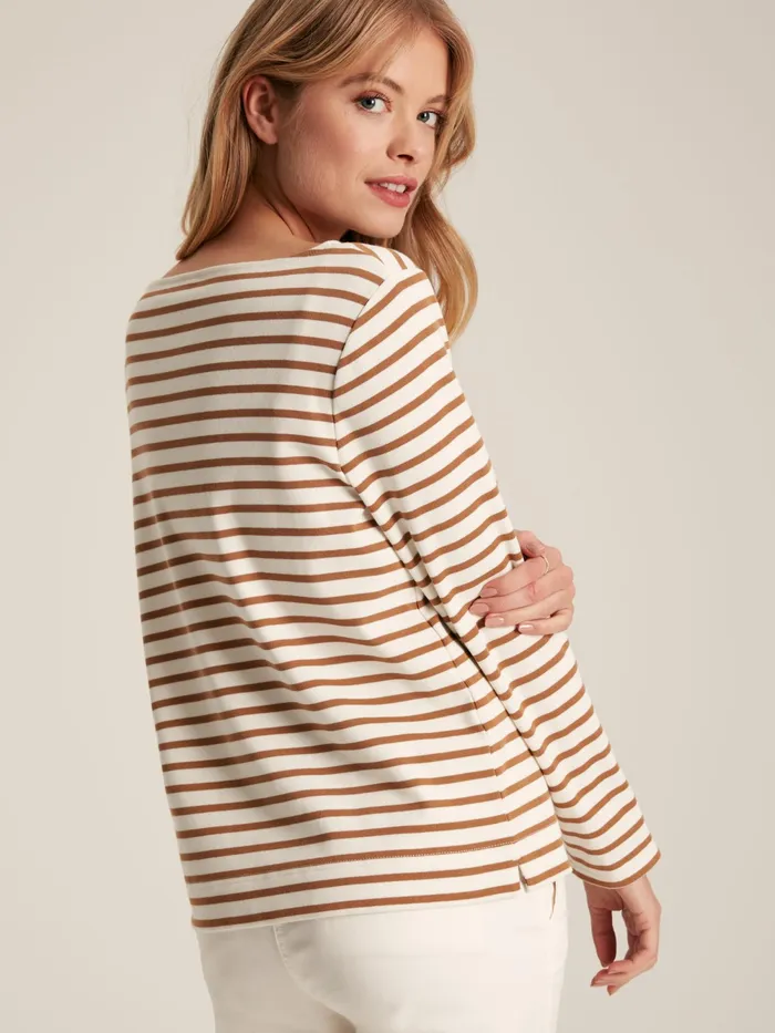 Joules Tops Tan Stripe Boat Neck Breton Top 8211 Women