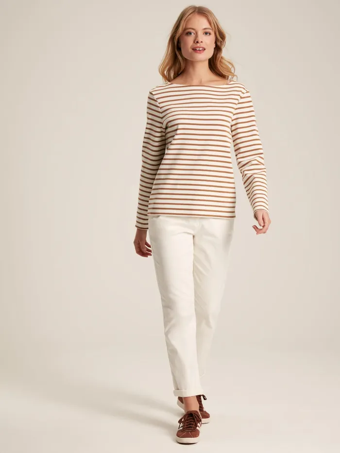 Joules Tops Tan Stripe Boat Neck Breton Top 8211 Women