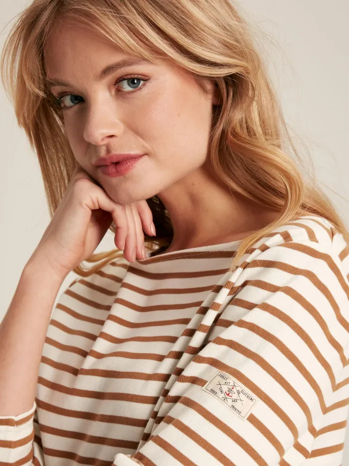 Joules Tops Tan Stripe Boat Neck Breton Top 8211 Women