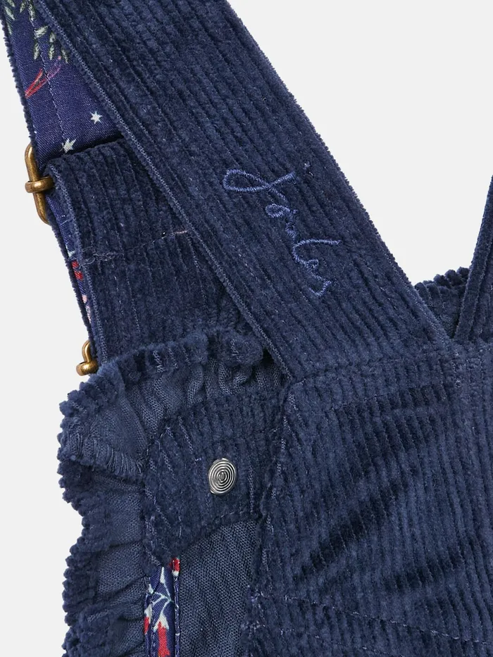 Joules Trousers and Leggings Navy Blue Cord Dungarees 8211 Girls