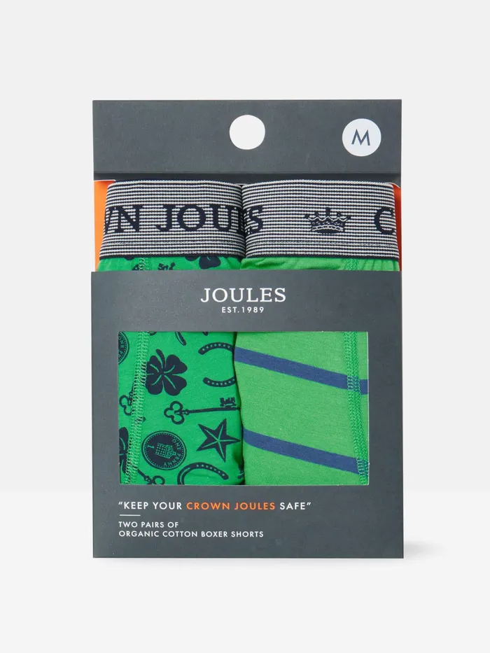 Joules Underwear Green Lucky Charm Cotton Boxer Briefs 2 Pack 8211 Men