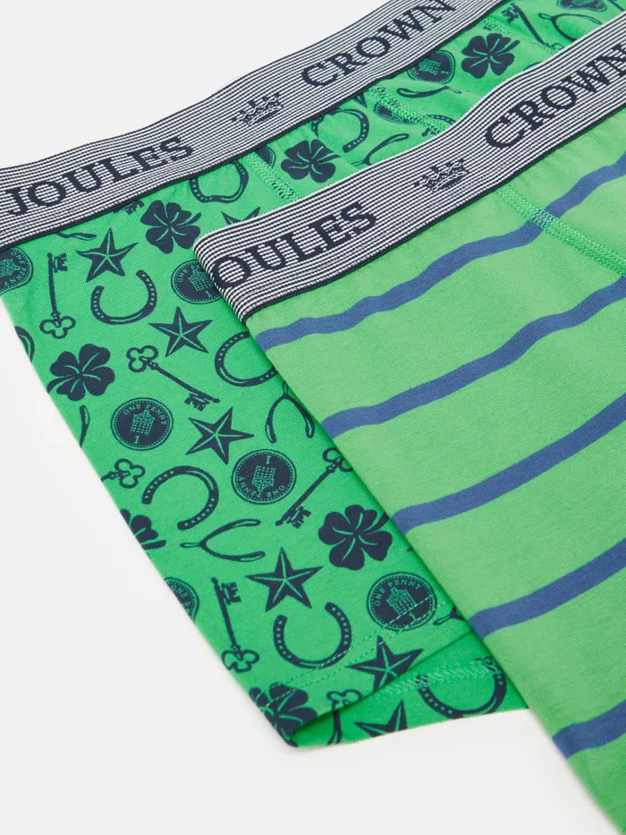Joules Underwear Green Lucky Charm Cotton Boxer Briefs 2 Pack 8211 Men