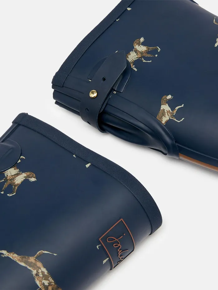 Joules Wellies Navy Blue Dog Print Adjustable Tall Wellies 8211 Women