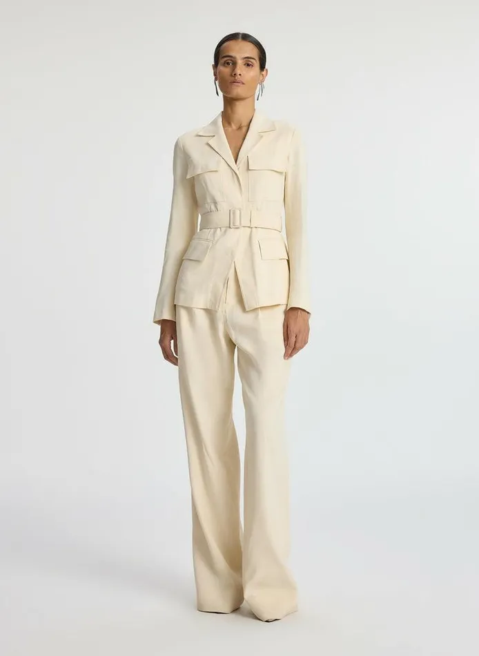 Jumpsuits Women ALC Savannah Stretch Linen Jacket Bone