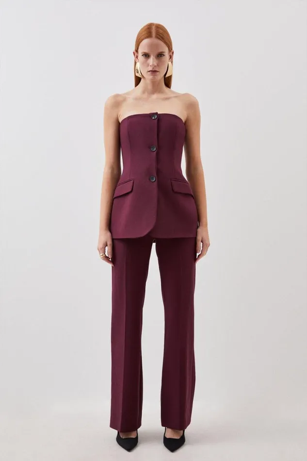 Jumpsuits Women Karen Millen Compact Stretch Tailored Button Bodice Jumpsuit Fig