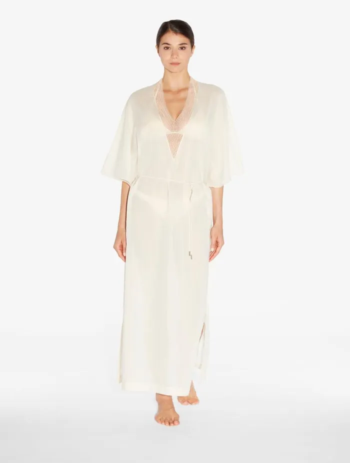Kaftan In Champagne With Beading Swim La Perla Beach Coverups